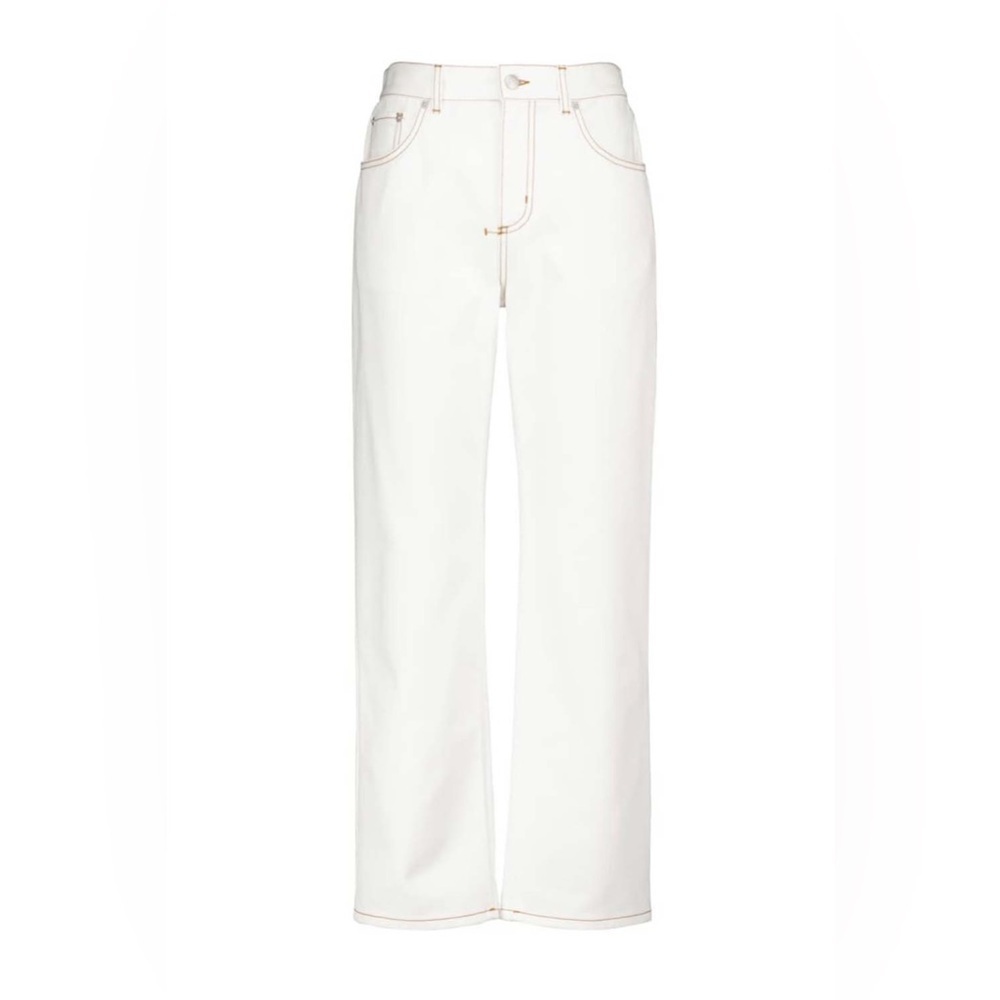 NWT Alexander McQueen White Straight Leg Denim Jeans Sz 28